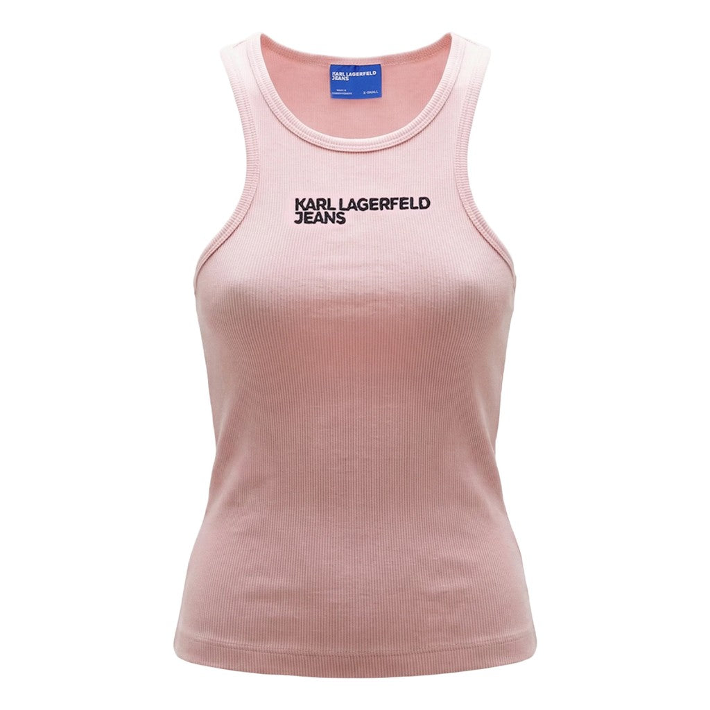 Karl Lagerfeld Geribde tanktop – Zachtroze