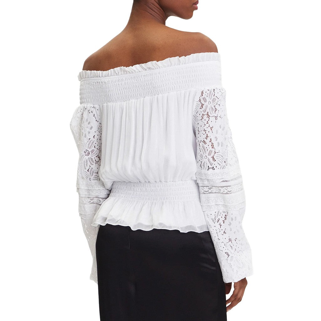 Guess Effen blouse met lange mouwen – Wit