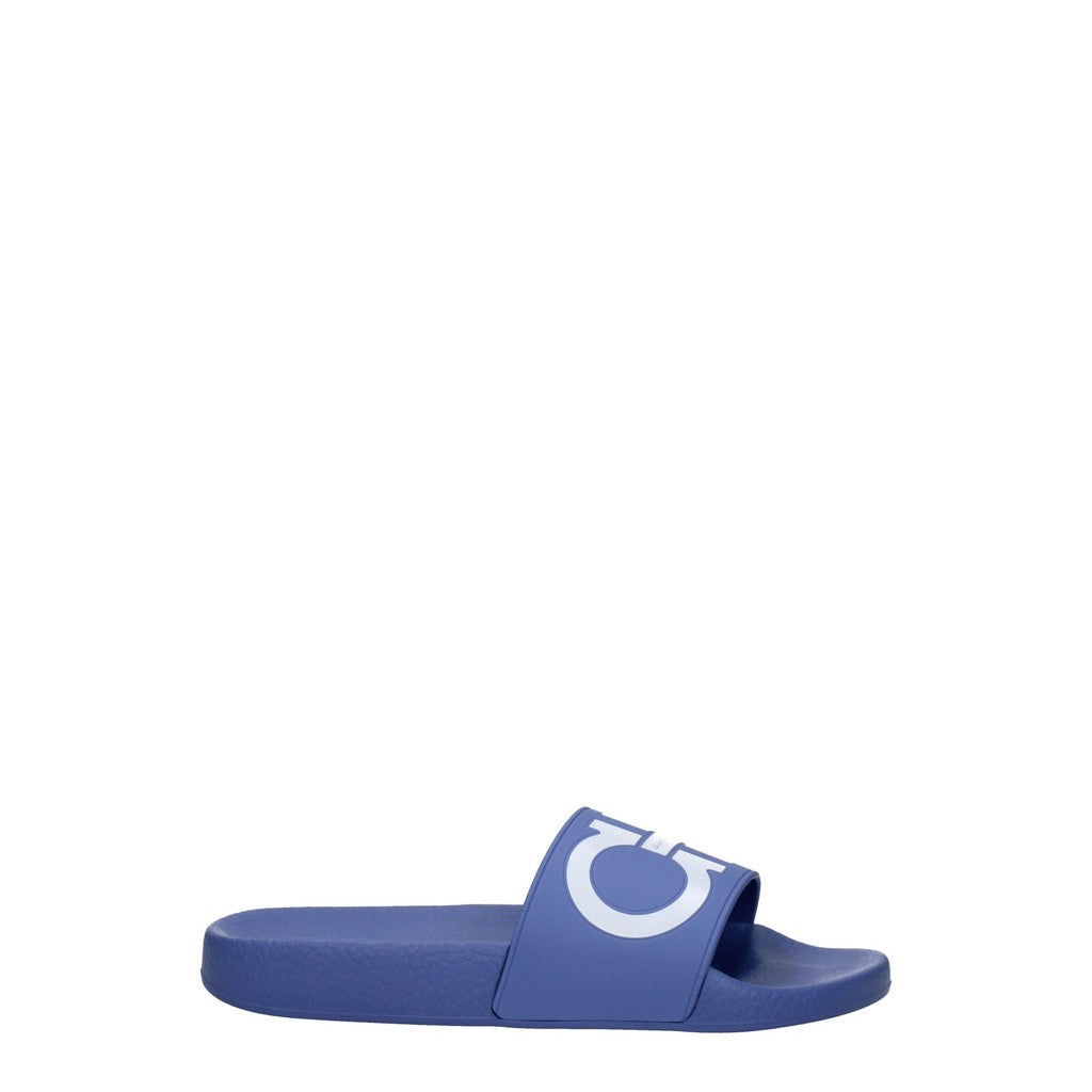 Salvatore Ferragamo Groovy Slippers – Blauw