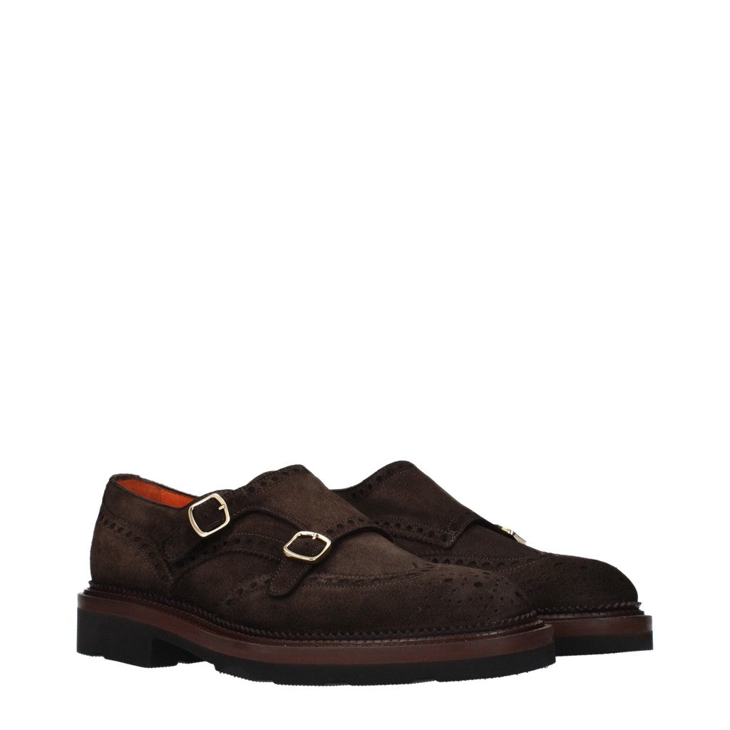 Santoni Brogues met dubbele gesp – Bruin