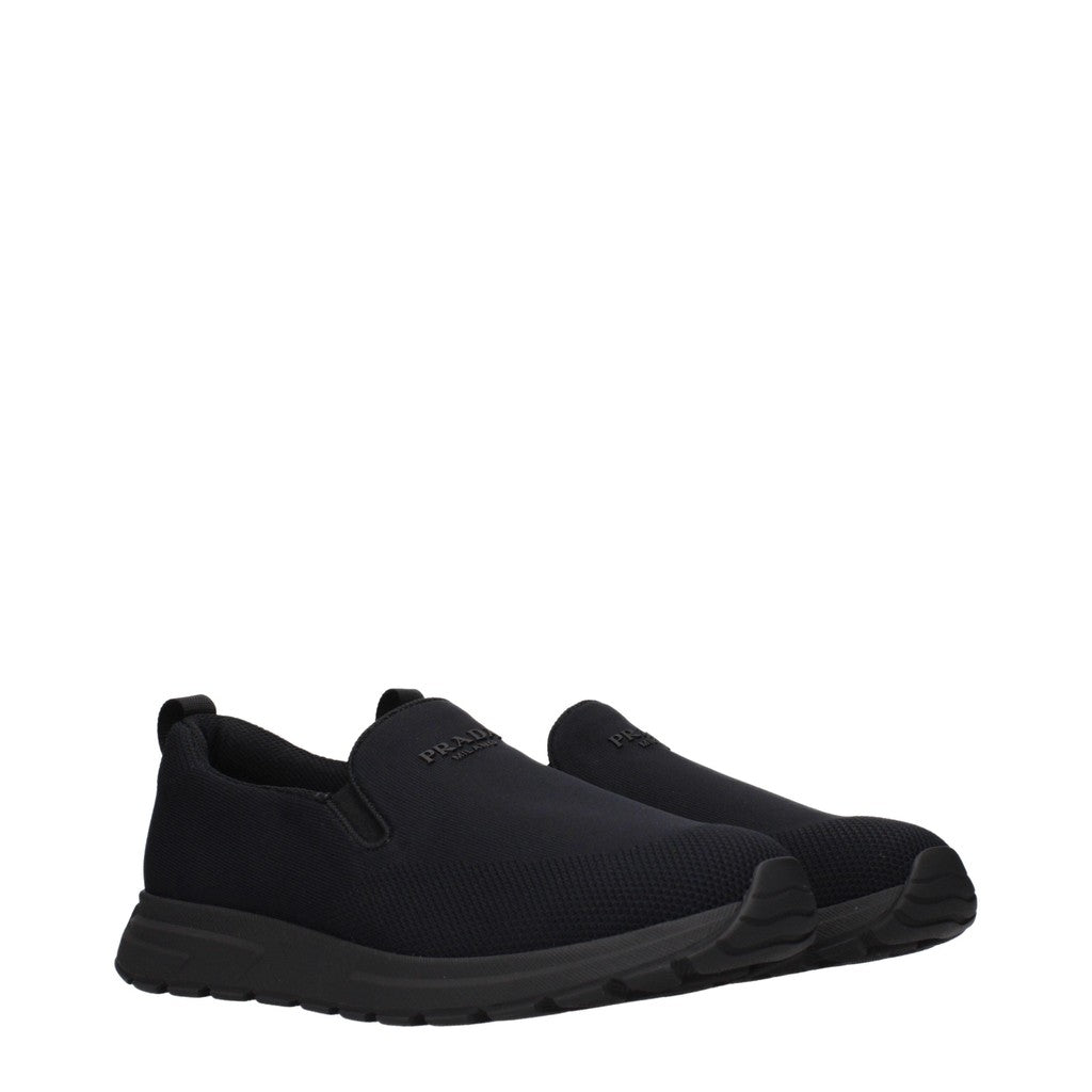 Prada Gebreide slip-on sneakers – Zwart