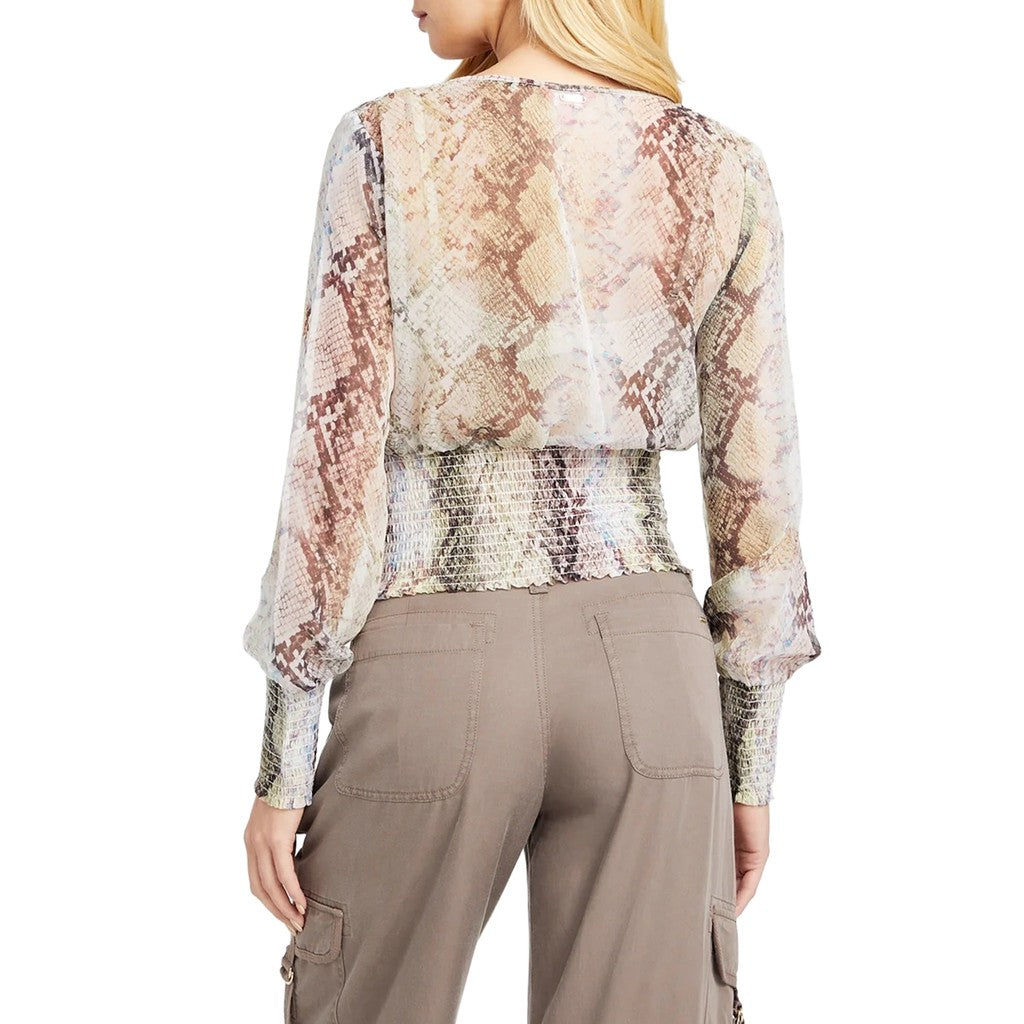 Guess Blouse met pythonprint en lange mouwen – Meerkleurig