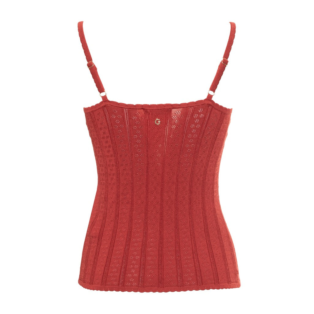 Guess Top met schouderbandjes en logo – Rood