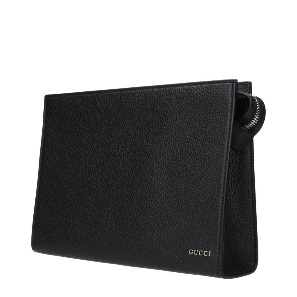 Gucci Clutch met zilverkleurige details – Zwart