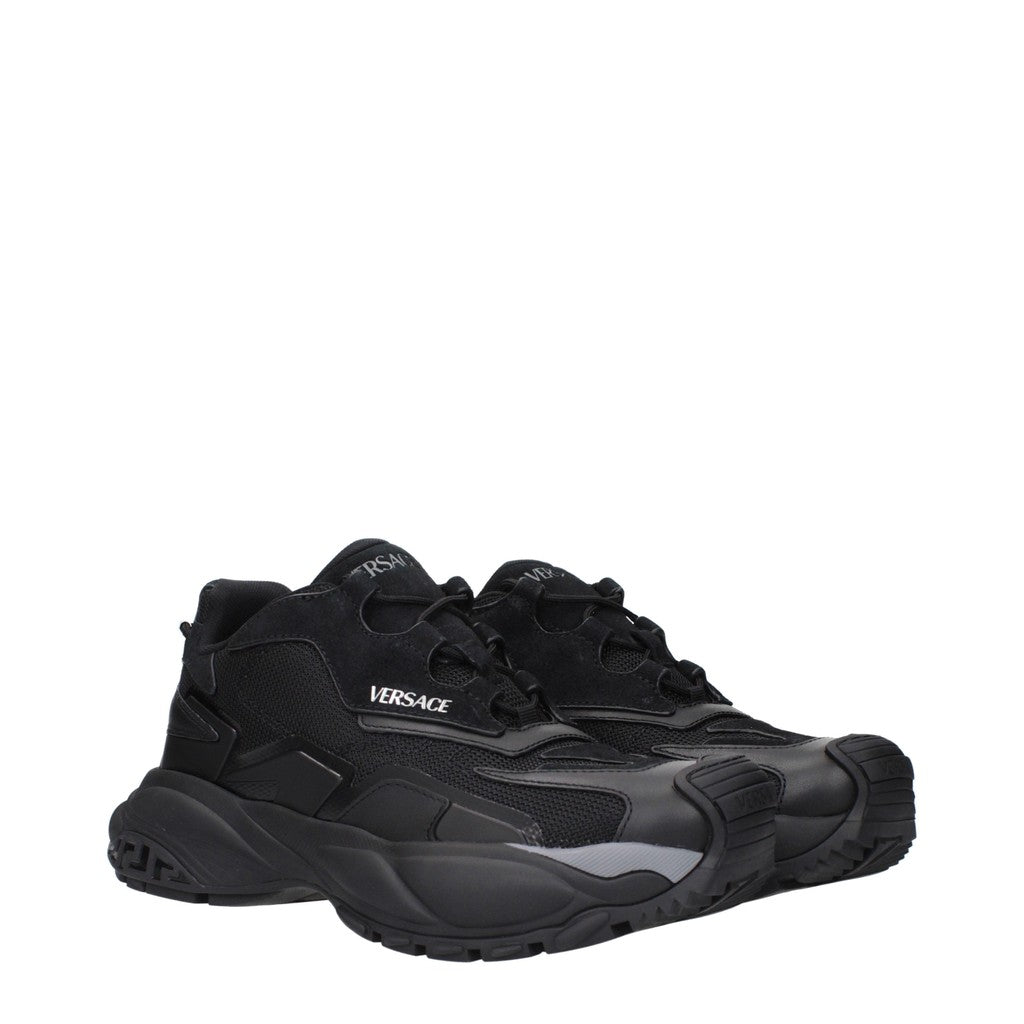 Versace Mercury Sneakers van stof, leer en suède – Zwart