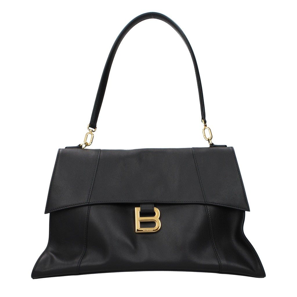 Balenciaga Grote schoudertas met knoopsluiting – Zwart