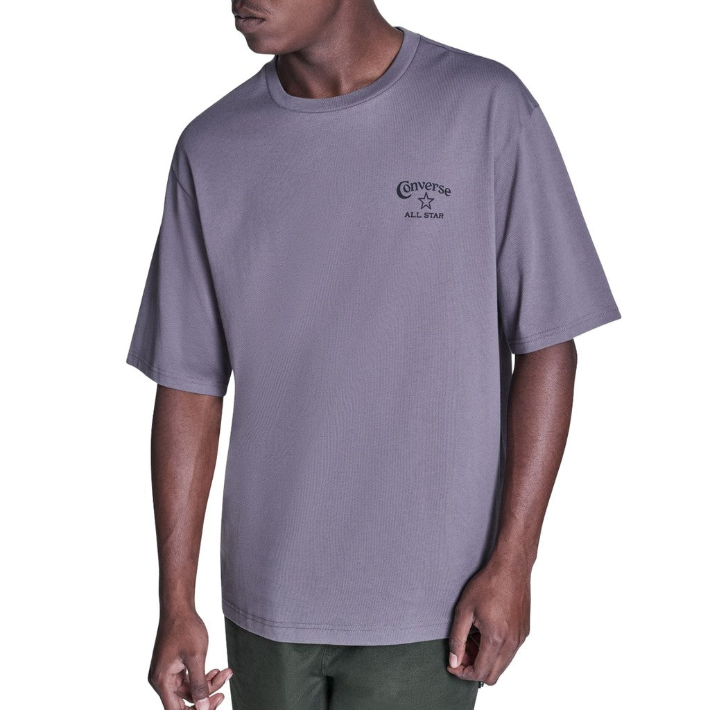 Converse T-shirt met ronde hals en bedrukt logo – Grijs