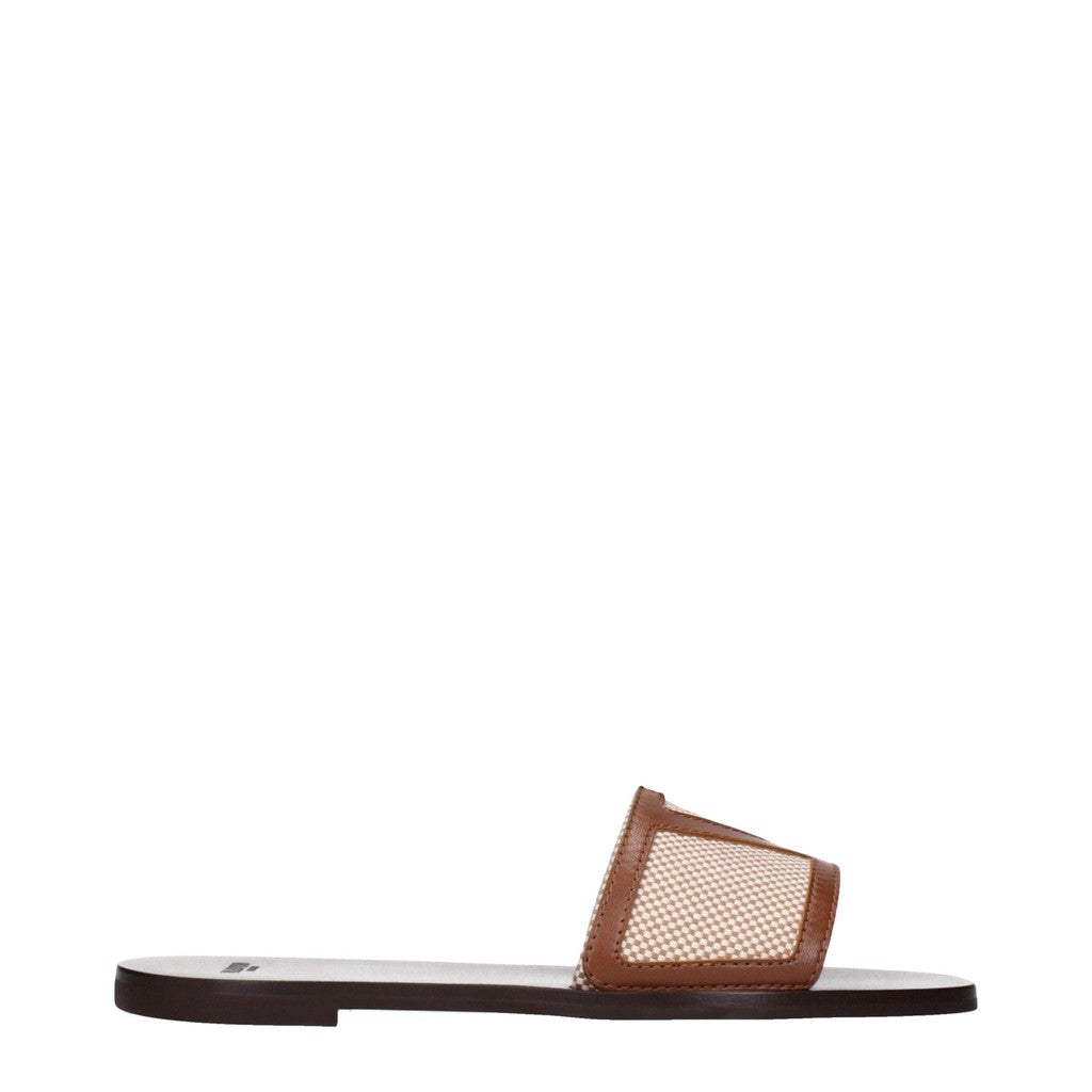 Valentino Garavani Sandalen met open neus en rubberen zool – Beige / Bruin