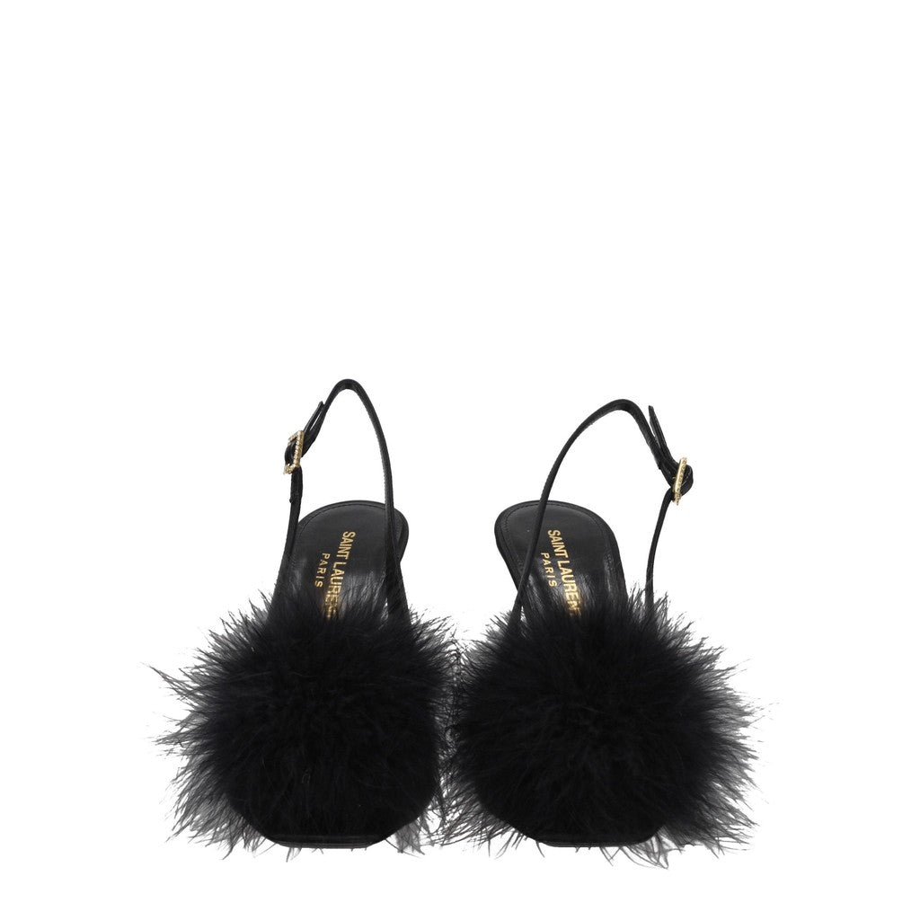 Saint Laurent Sandalen met hak – Zwart