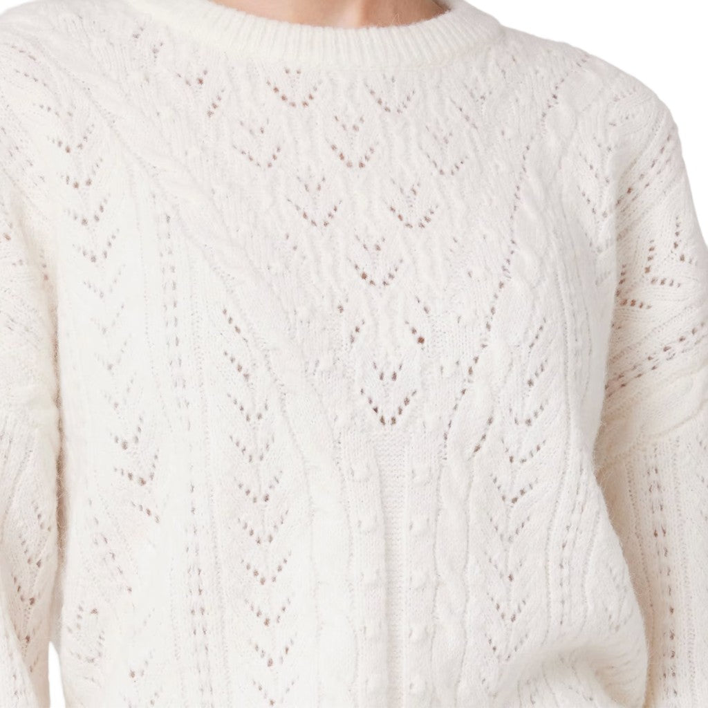 Guess Gebreide trui met ronde hals – Wit