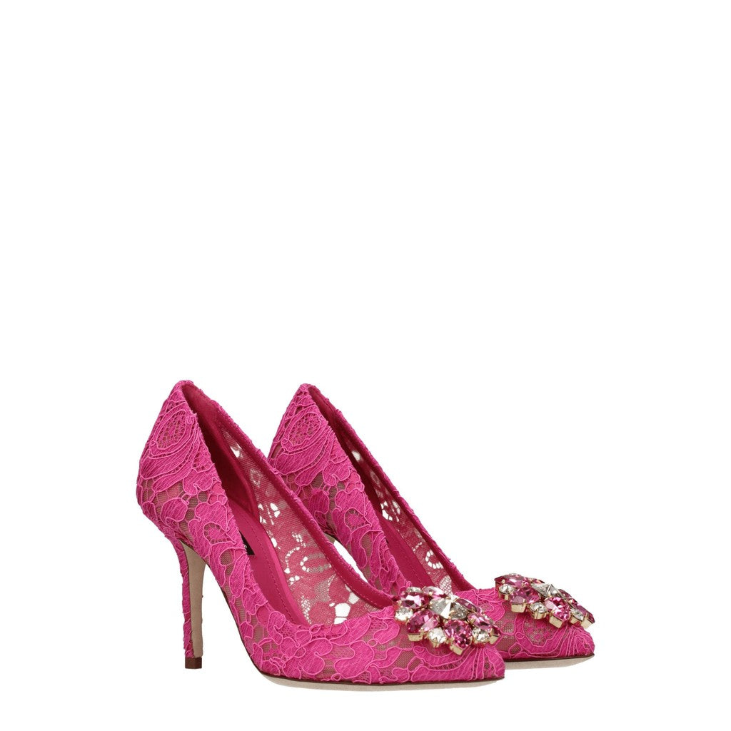 Dolce & Gabbana Stoffen pumps met puntige neus – Fuchsia