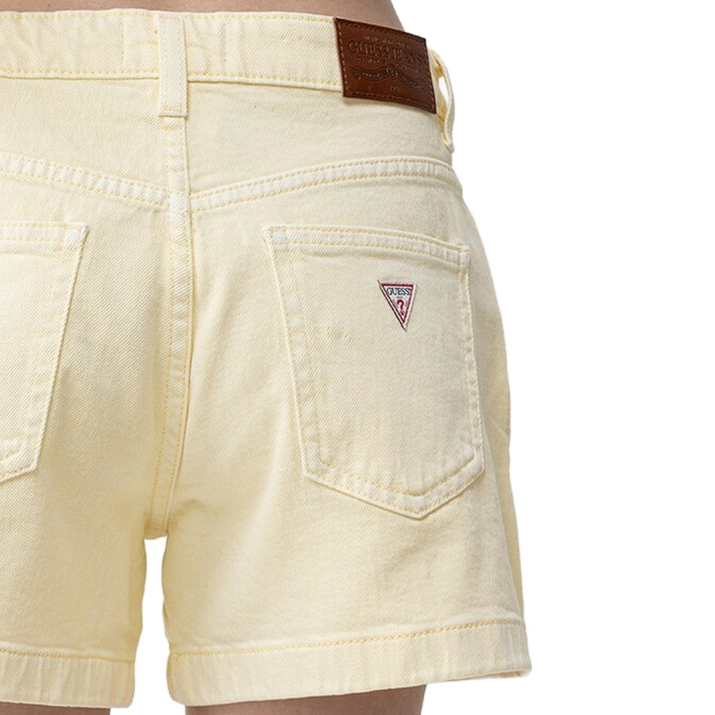 Guess Short met zakken en sluiting met rits en knoop – Lichtgeel