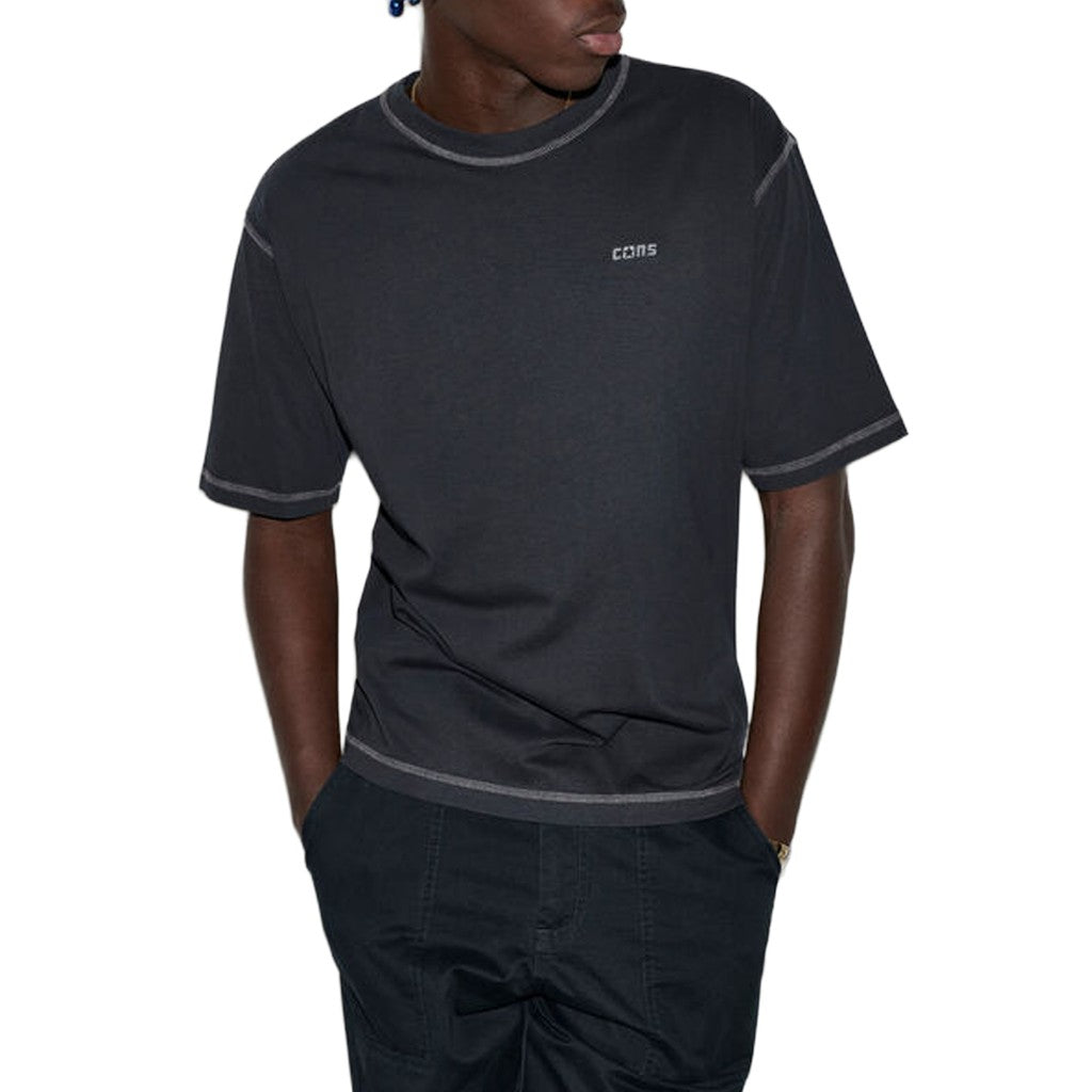 Converse T-shirt met ronde hals en geborduurd logo – Zwart