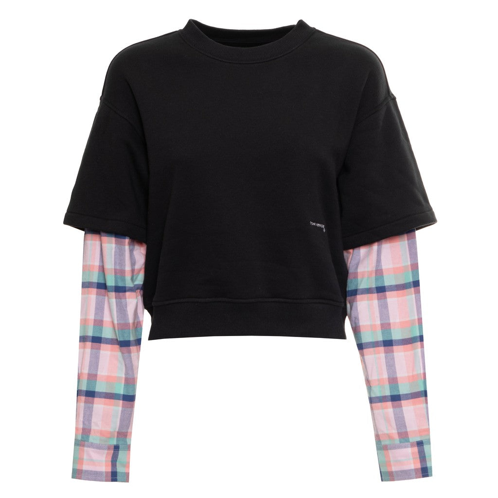 Converse Cropped sweater met fleece binnenkant en geborduurd logo – Meerkleurig
