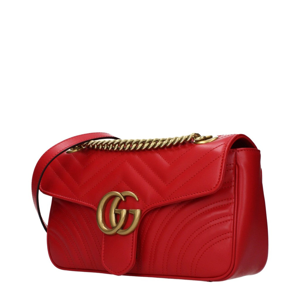 Gucci GG Marmont Schoudertas Small met goudkleurige details – Rood