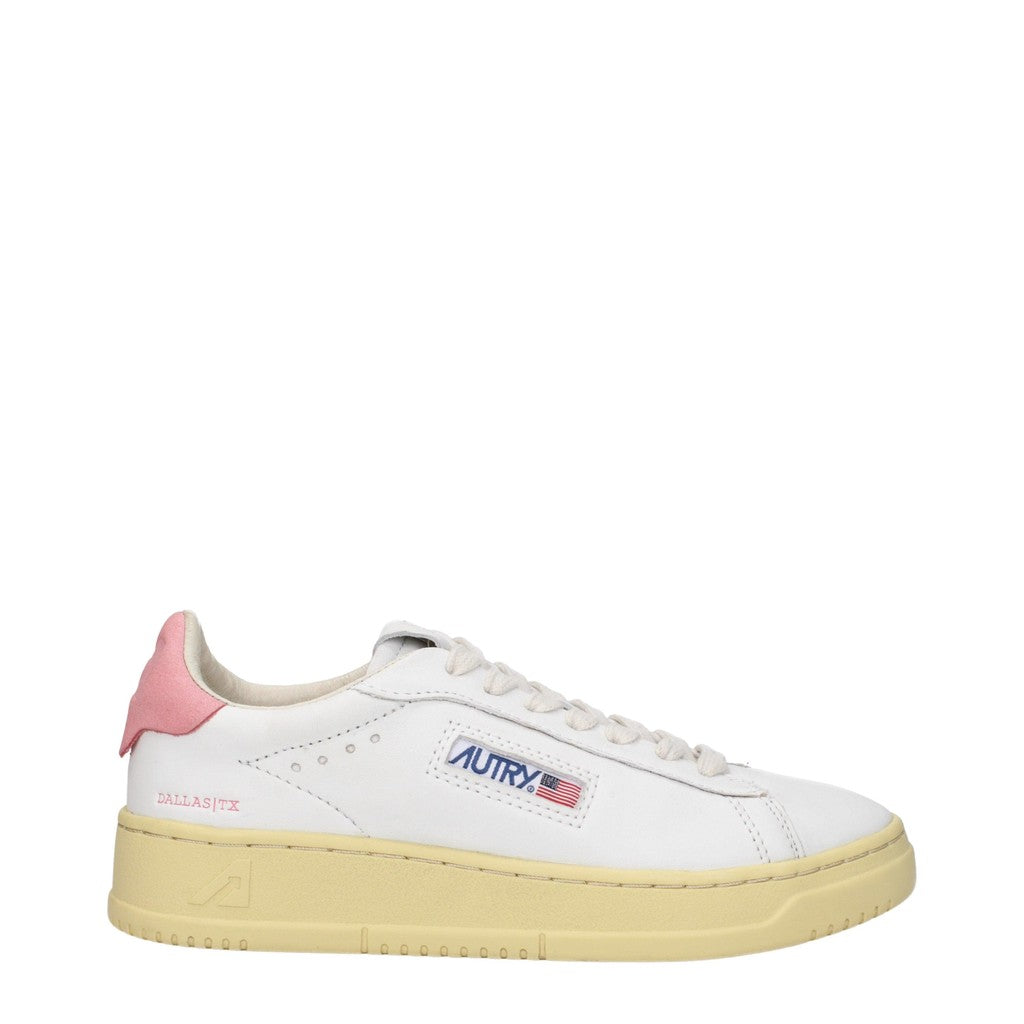 Autry Dallas Sneakers met ronde neus en rubberen zool – Wit / Roze