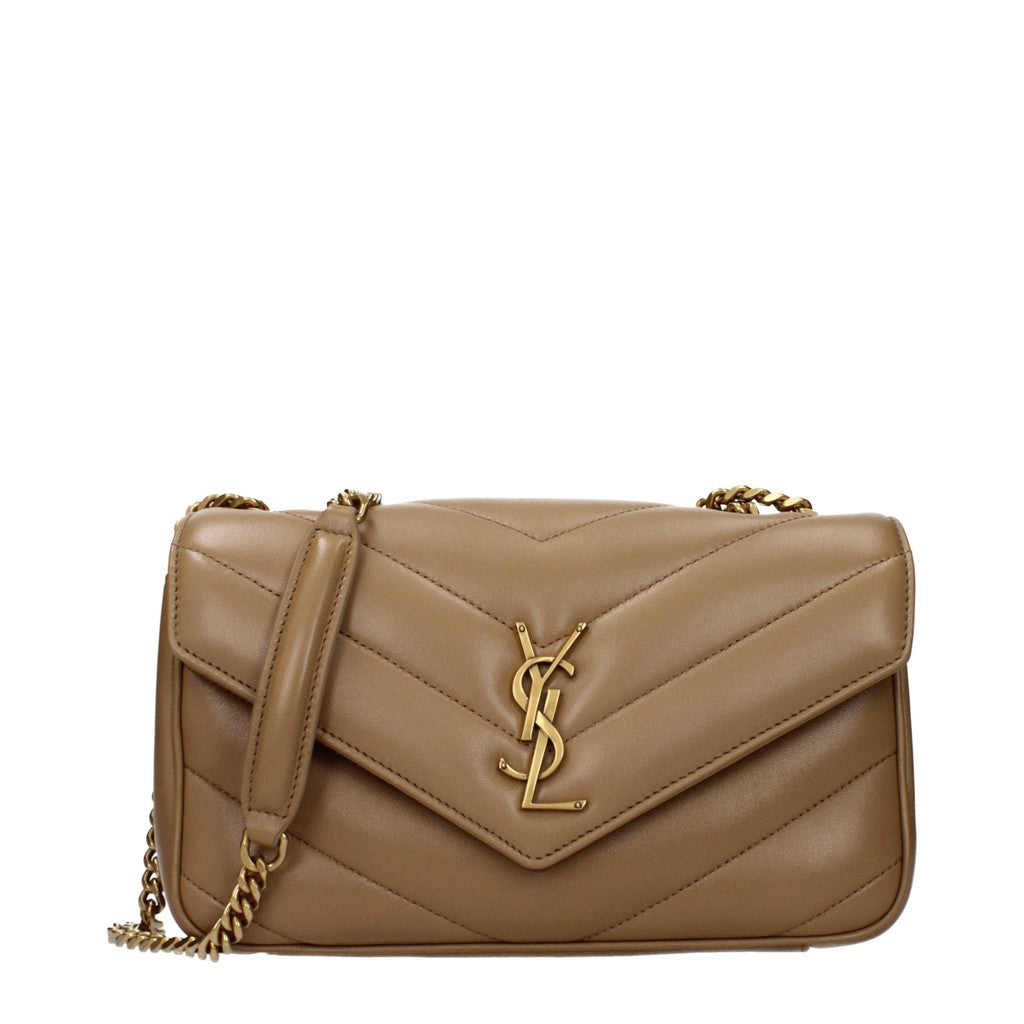 Saint Laurent Loulou Compacte schoudertas met kaartvak – Bruin