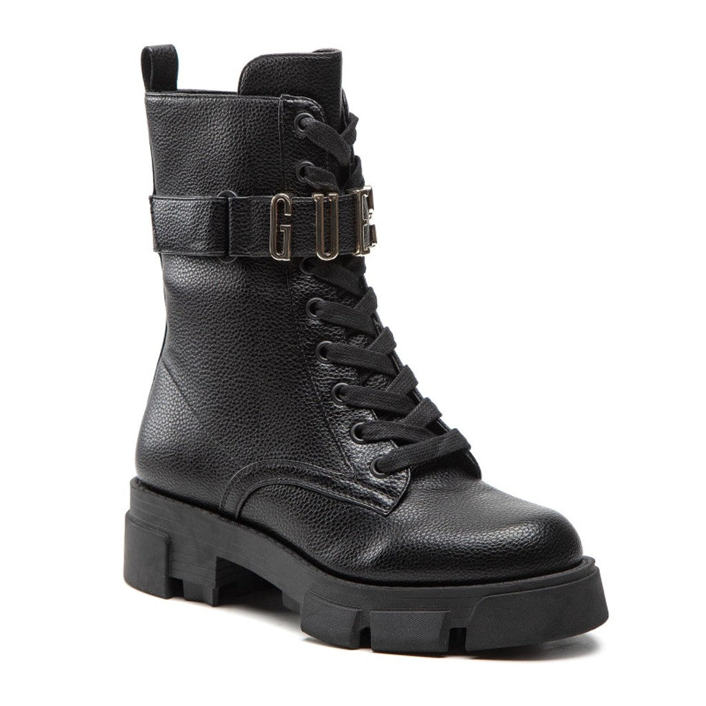 Guess Enkellaarzen met veters en ritssluiting – Zwart