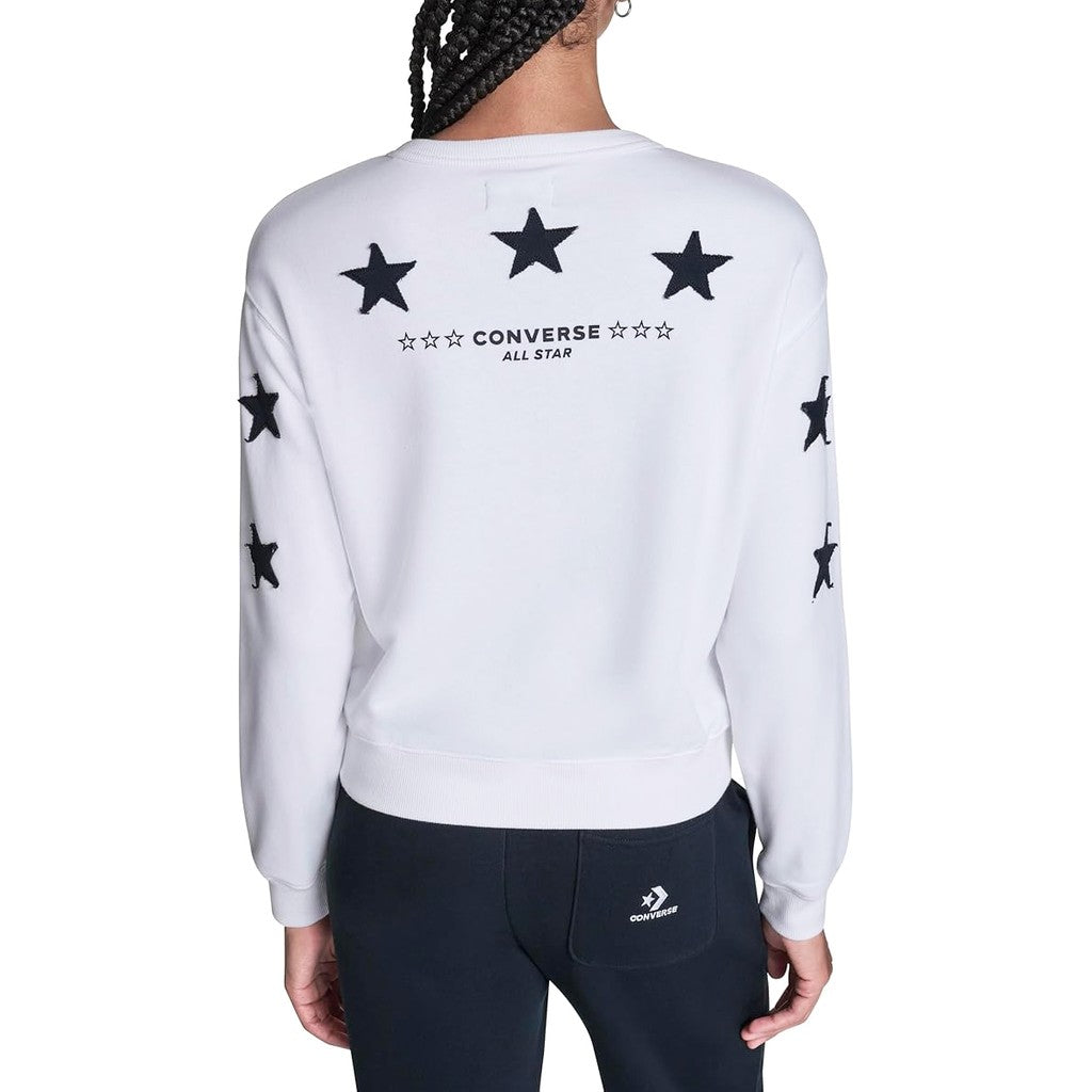 Converse Tweekleurige sweater van geborstelde stof – Wit