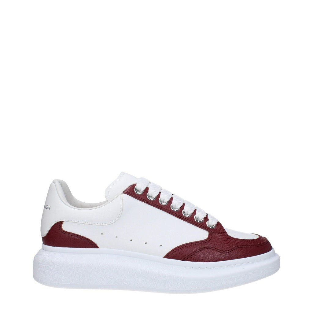 Alexander McQueen Oversized Sneakers met hak en rubberen zool – Wit / Bordeaux