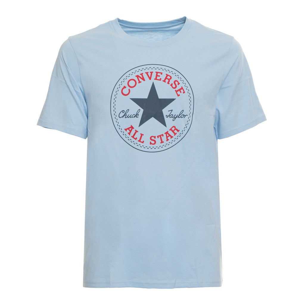 Converse T-shirt met ronde hals en bedrukt logo – Lichtblauw
