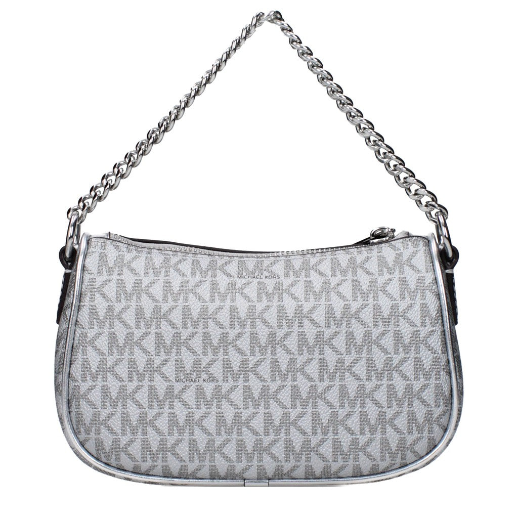 Michael Kors Carmela Crossbodytas van stof en leer – Zilver