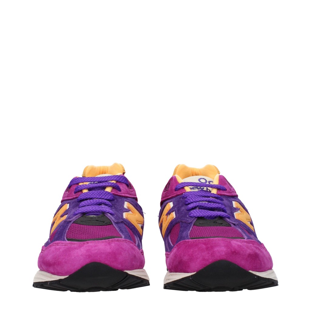 New Balance 990v2 Sneakers van suède en stof – Paars / Geel