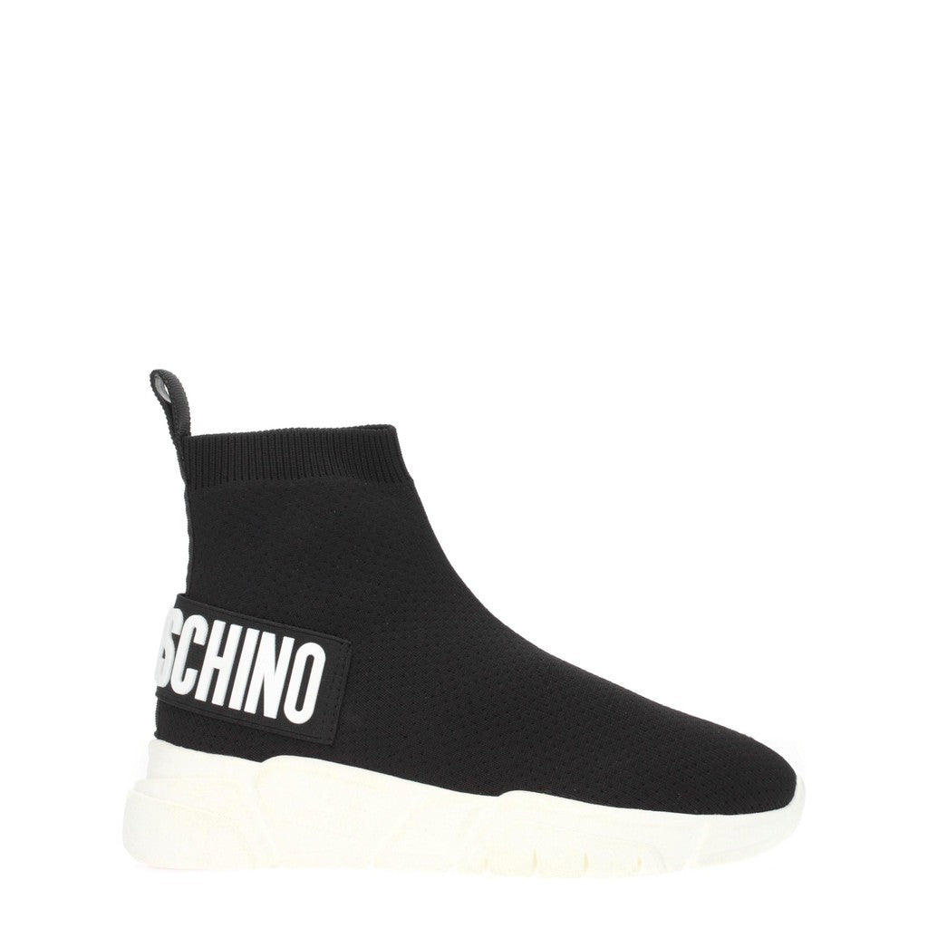 Love Moschino Stoffen sneakers met rubberen zool – Zwart