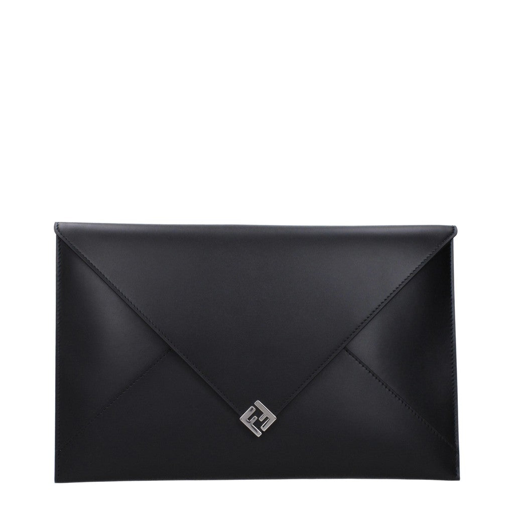 Fendi Clutch met knoopsluiting – Zwart