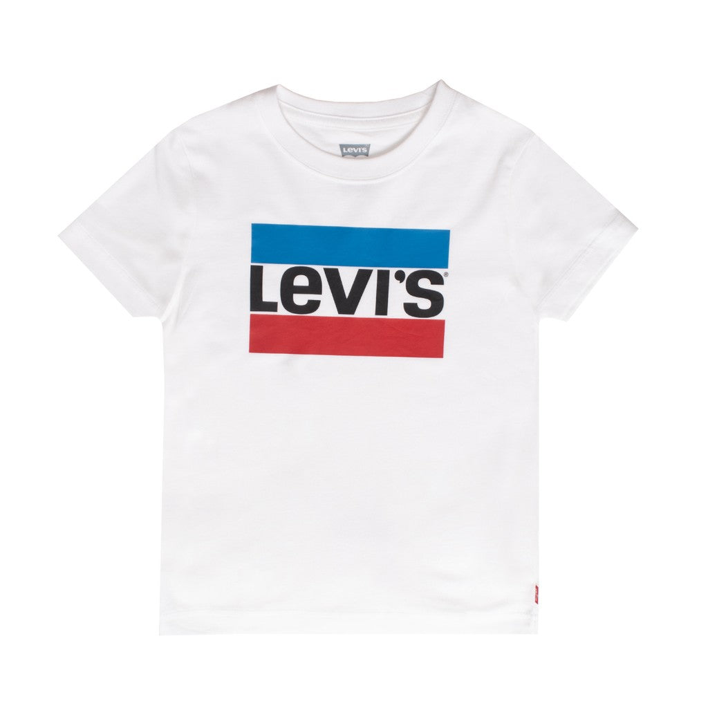 Levi's Kids T-shirt met meerkleurig bedrukt logo – Wit