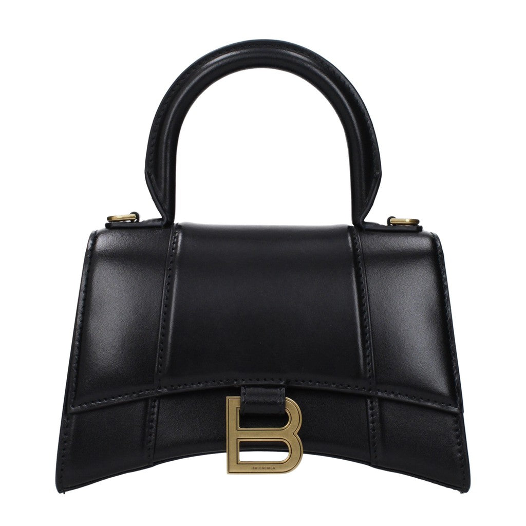 Balenciaga Hourglass XS Handtas met goudkleurige details – Zwart