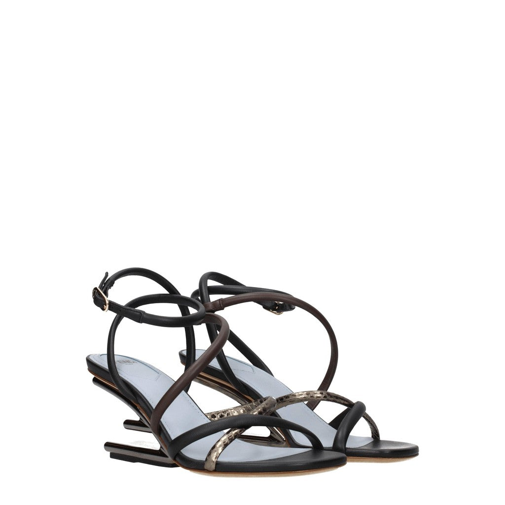 Fendi Leren sandalen met hak – Meerkleurig
