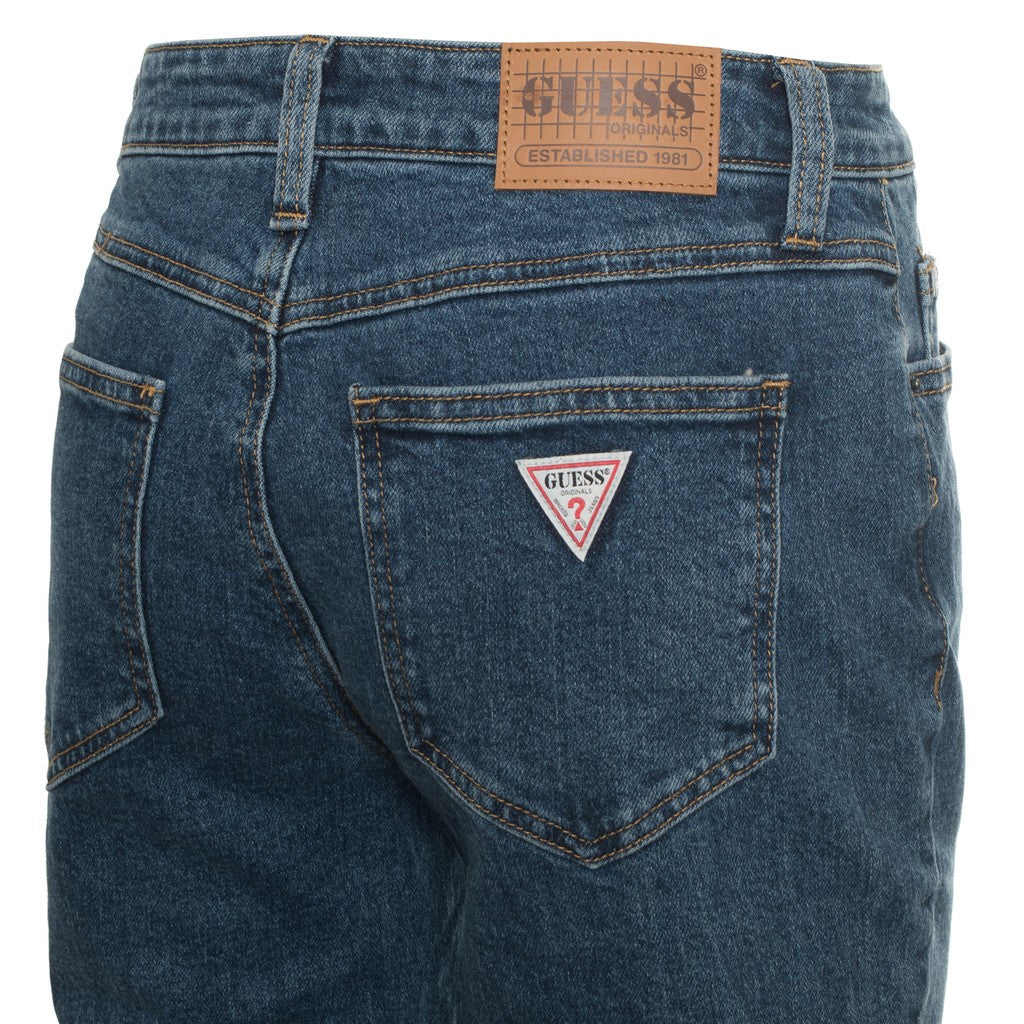 Guess Jeans met logo en vijf zakken – Middenblauw