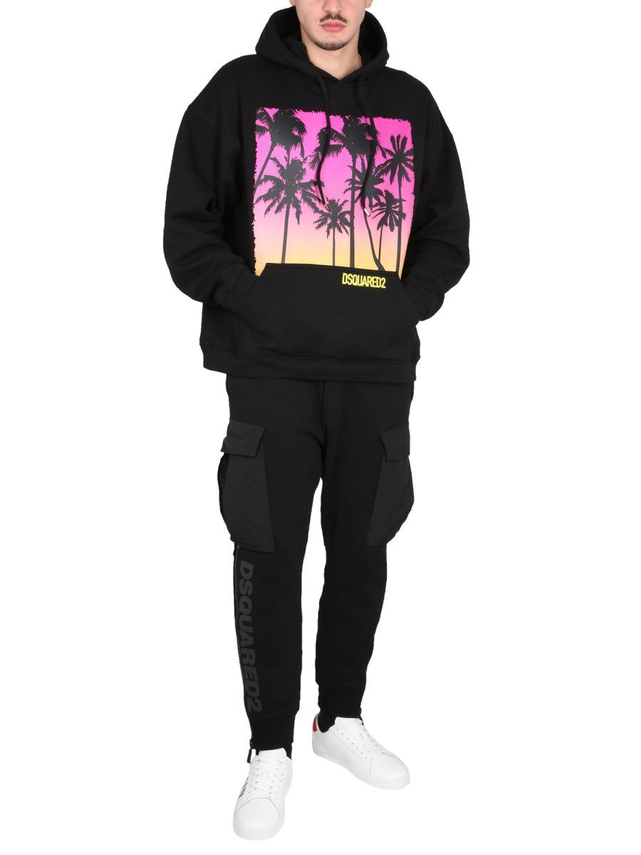 Dsquared2 Hoodie met print – Zwart