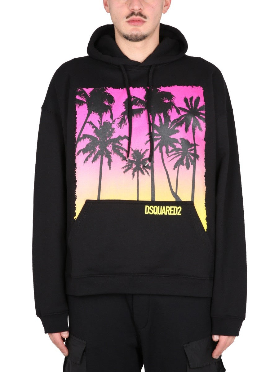Dsquared2 Hoodie met print – Zwart