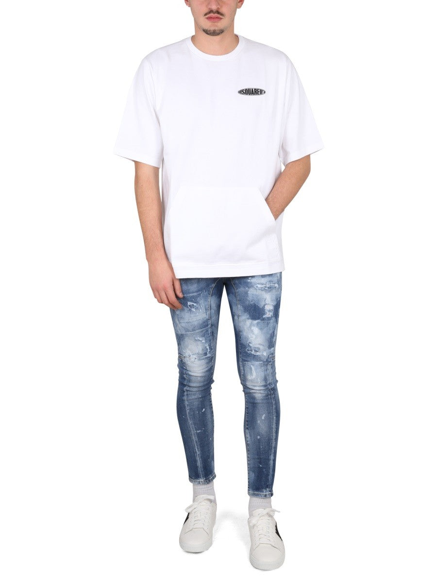 Dsquared2 T-shirt met logo op de borst – Wit