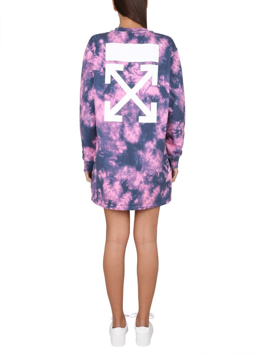 Off-White Sweaterjurk met Tie-dye – Meerkleurig