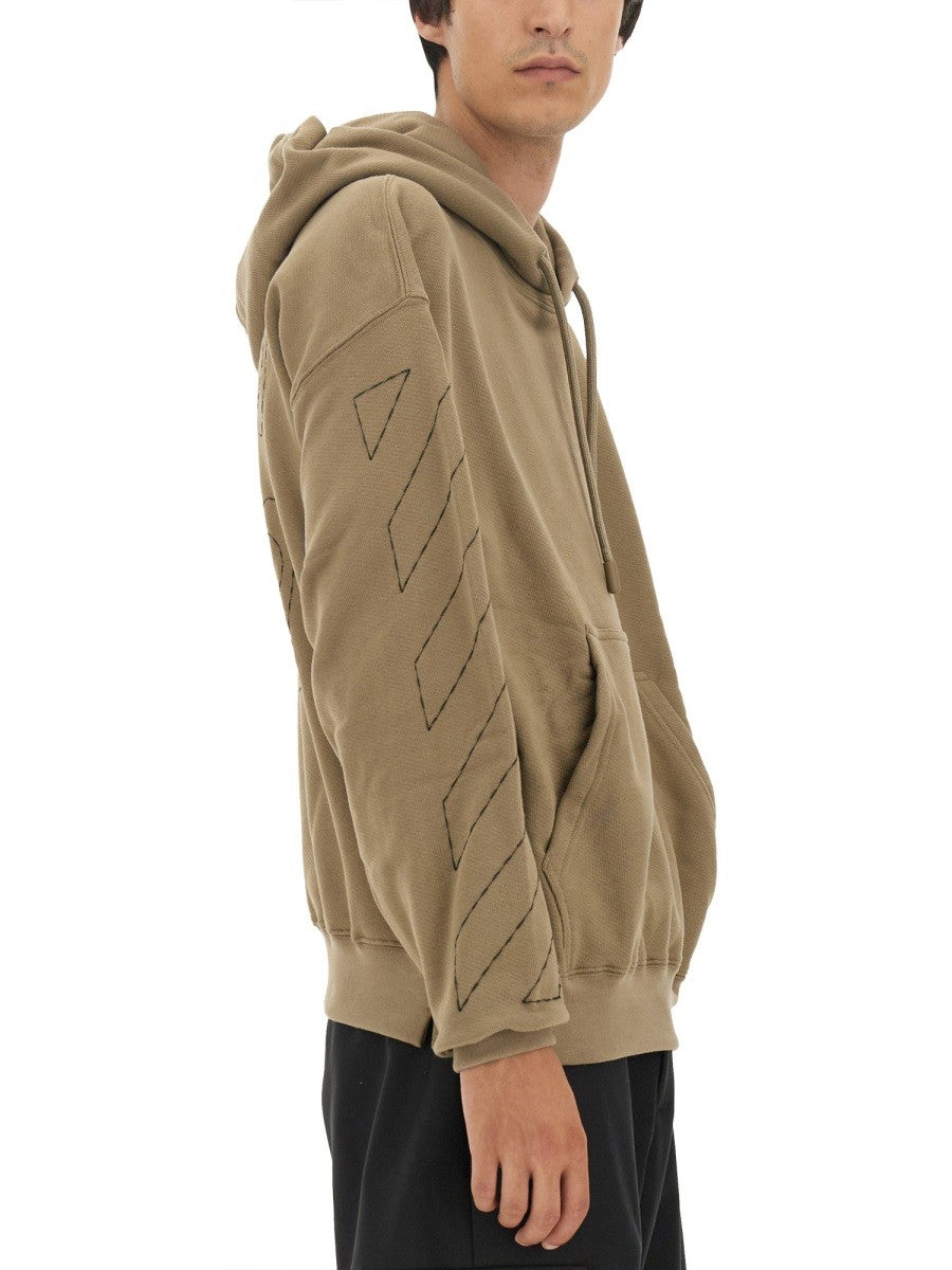 Off-White Sweater met Pijlborduursel – Beige
