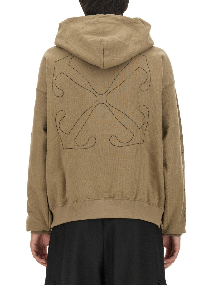 Off-White Sweater met Pijlborduursel – Beige