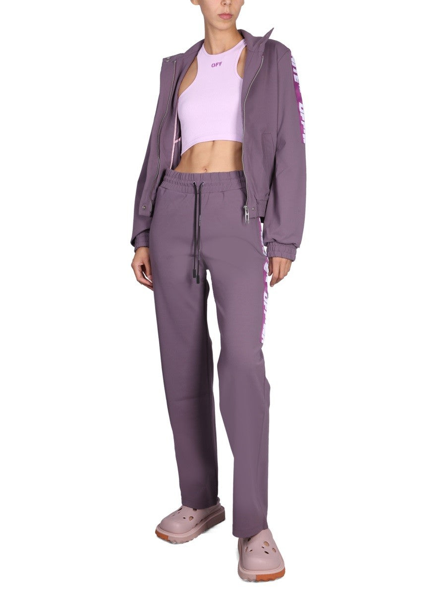 Off-White Sweater met Logobanden – Paars
