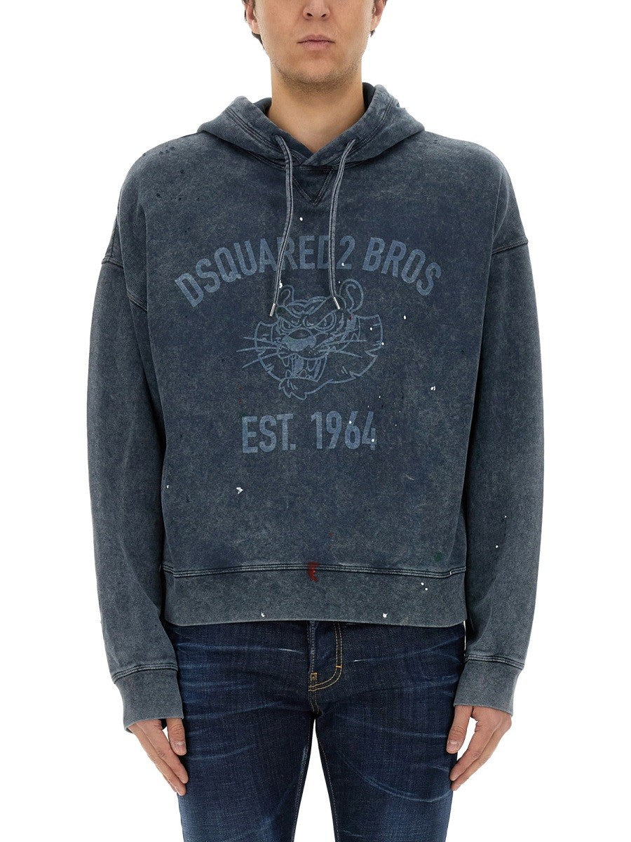Dsquared2 Sweater met logoprint Heren – Middenblauw