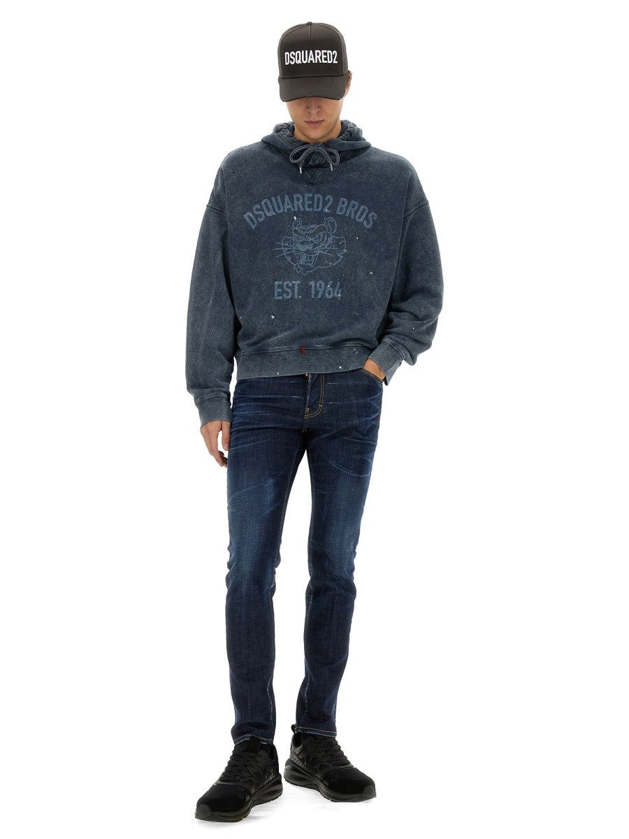 Dsquared2 Sweater met logoprint Heren – Middenblauw