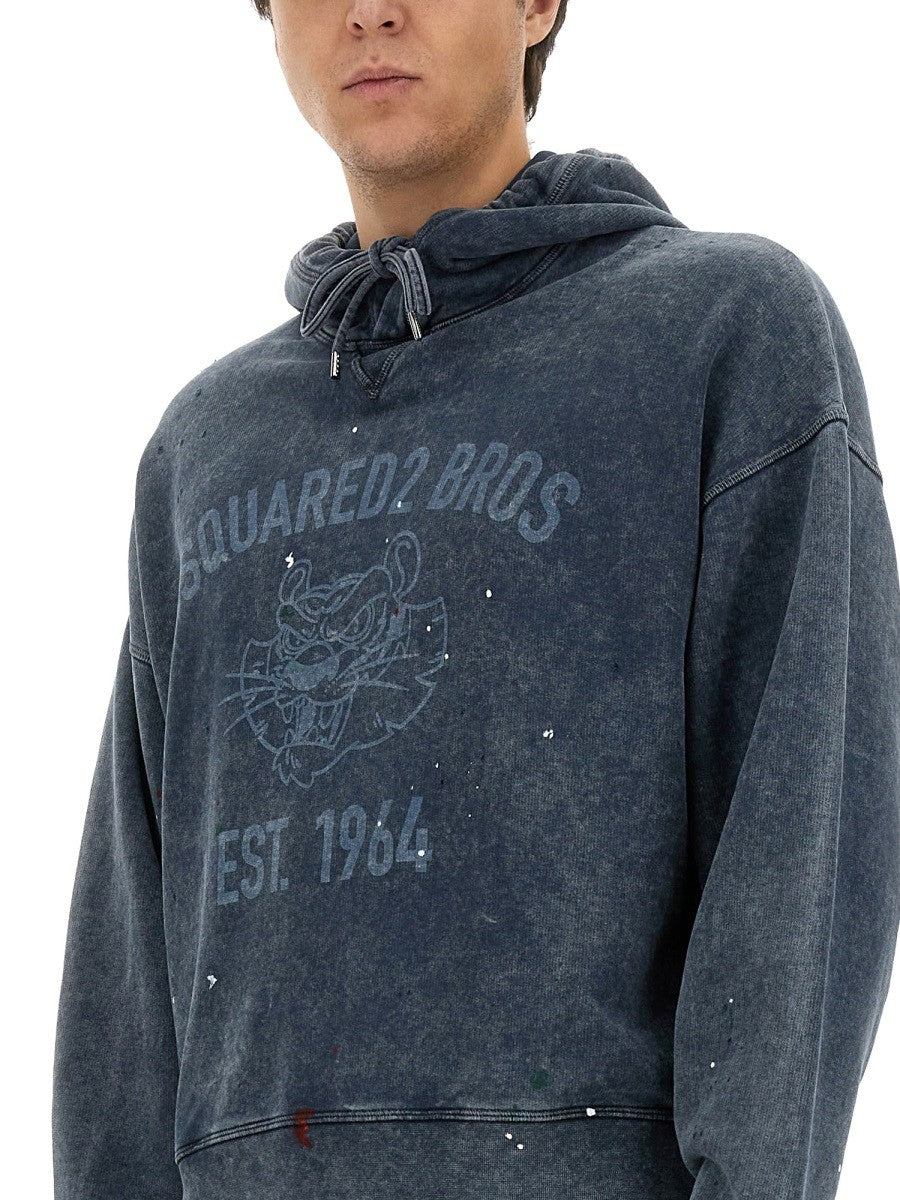 Dsquared2 Sweater met logoprint Heren – Middenblauw