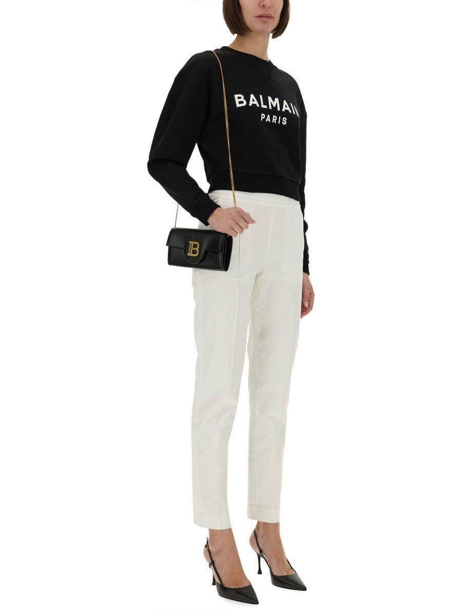 Balmain Cropped Sweatshirt – Zwart
