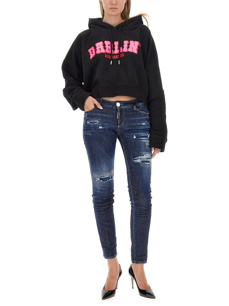 Dsquared2 Sweater met logo Dames – Zwart
