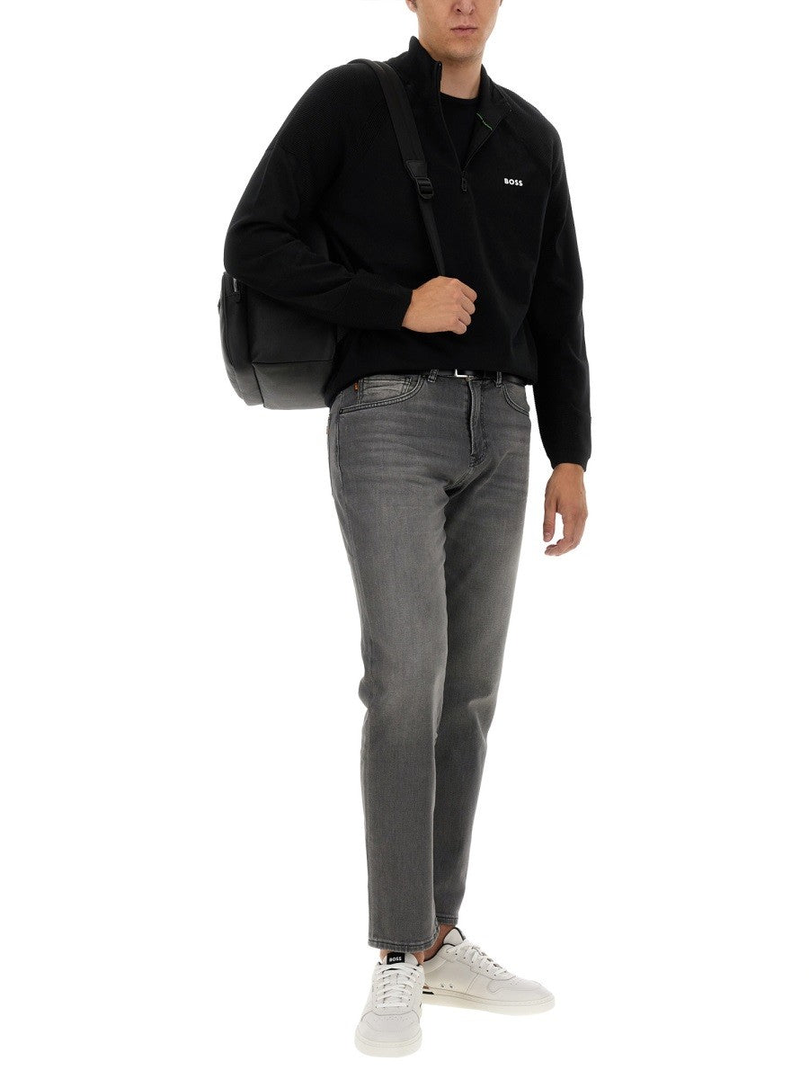 Boss Sweater met logo – Zwart