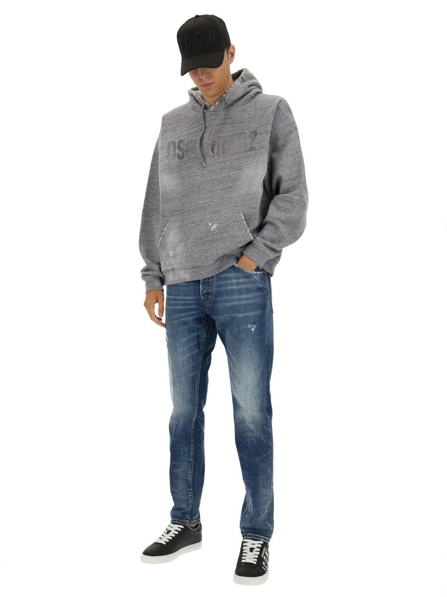 Dsquared2 Katoenen Sweater met logo – Grijs