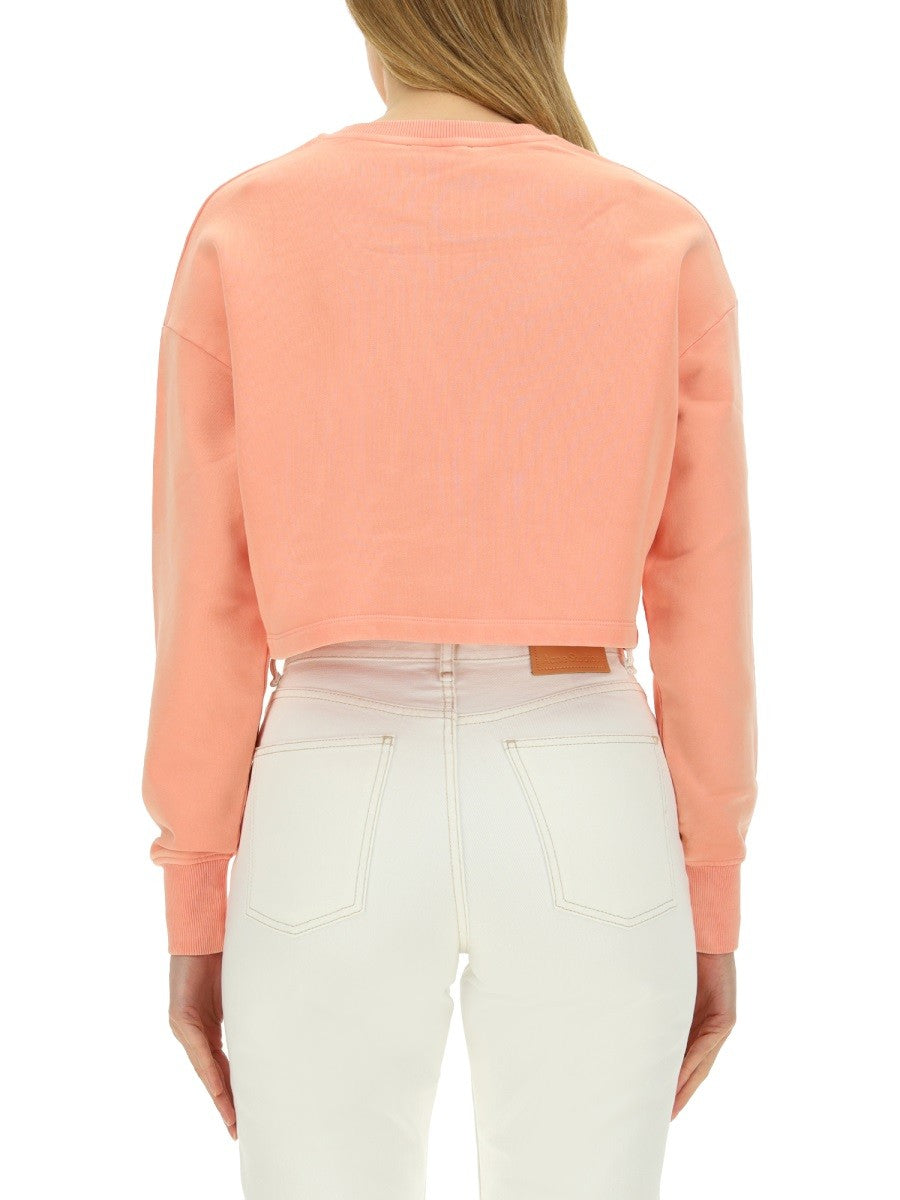 Balmain Cropped Sweatshirt – Roze