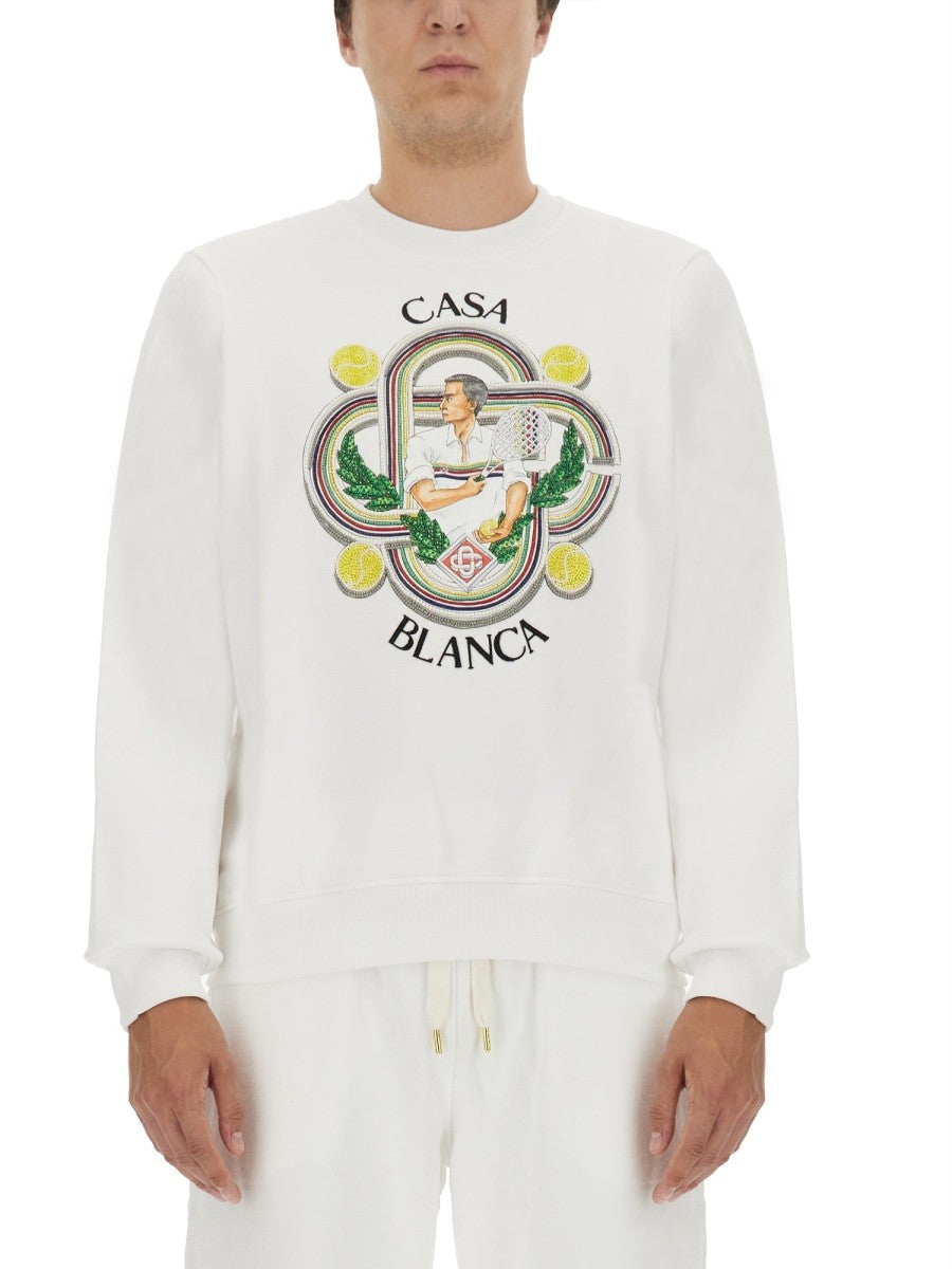 Casablanca Sweater met logo – Wit