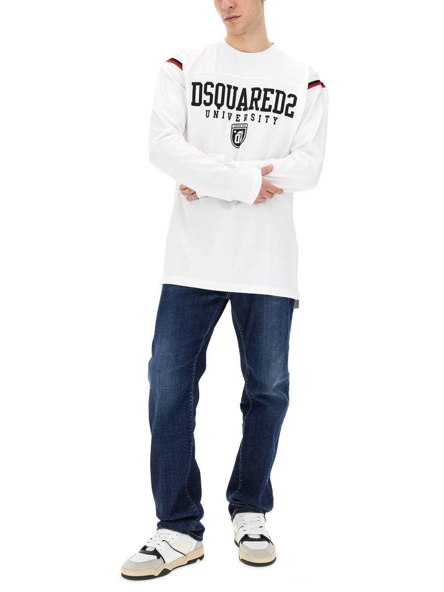 Dsquared2 Katoenen Sweater met logo – Wit
